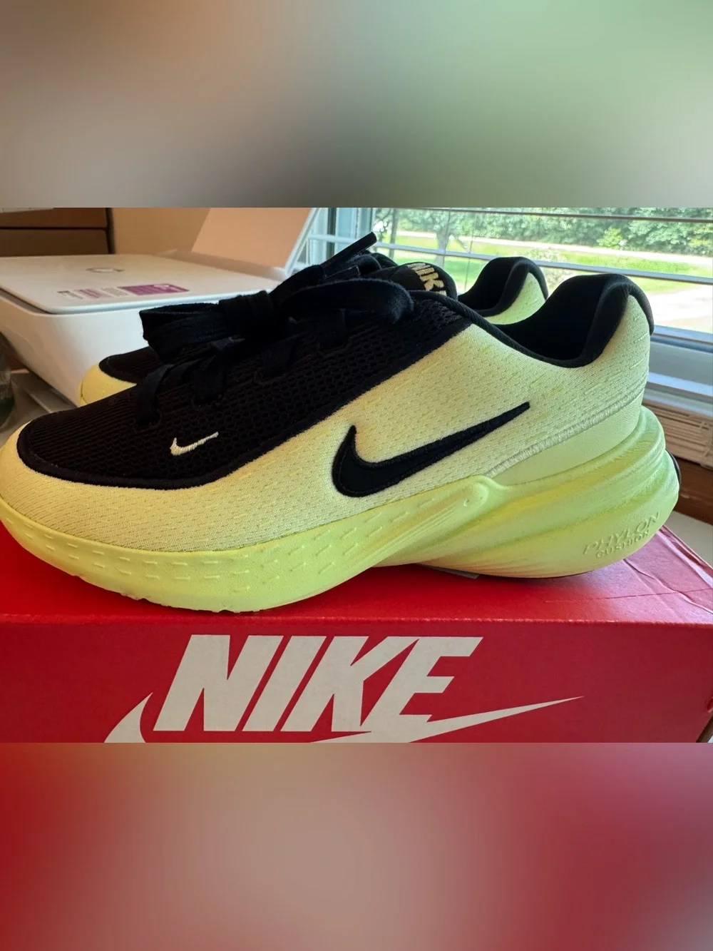 Nike Uplift SC Black Barely Volt, Size 4Y/5.5W. Brand New OG Box
